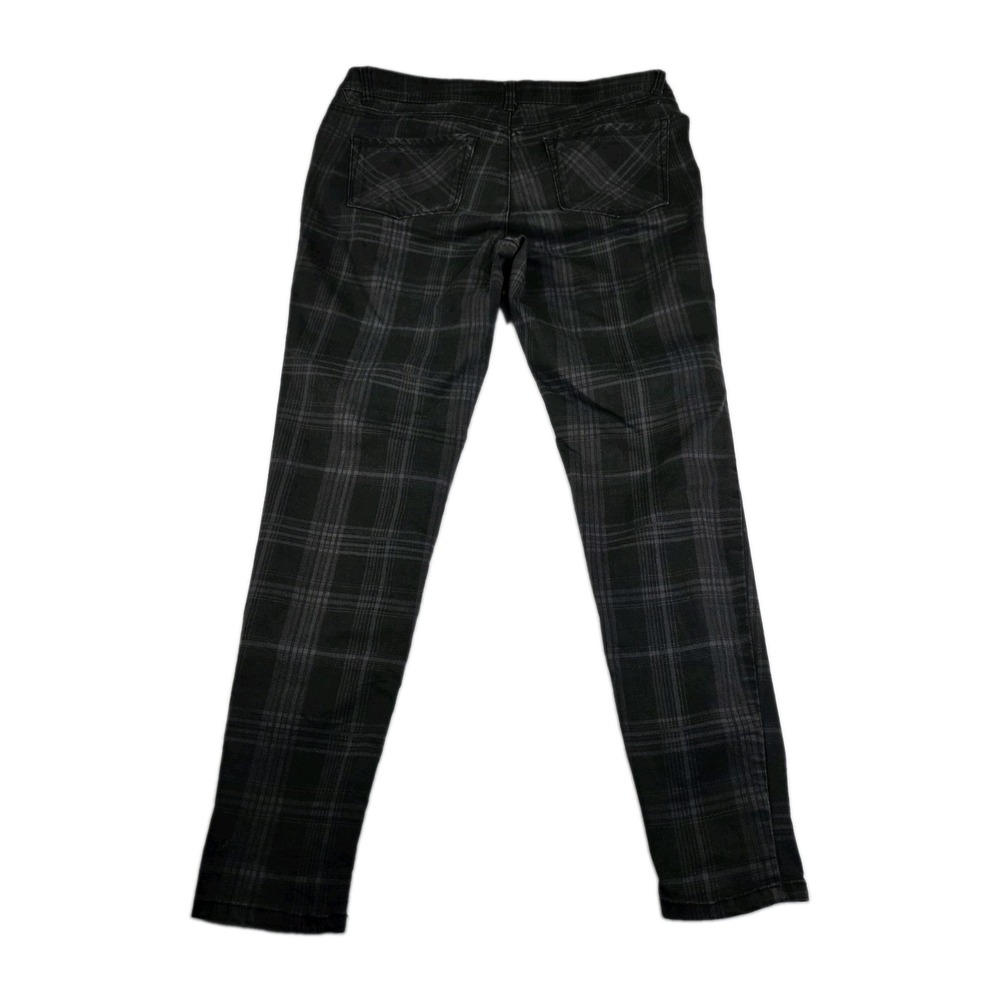 Democracy Jeans Womens Size 10 "Ab"solution Black Plaid Skinny Side‎ Zip - Picture 2 of 8